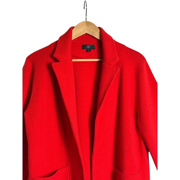 J.Crew Women's Sophie Open Front Cardigan Sweater-Blazer Merino Wool Size M Red - Picture 4 of 9